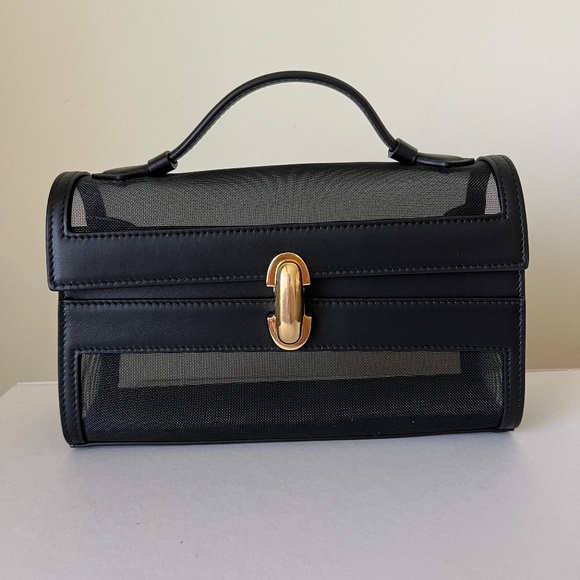 Savette Symmetry Mesh Pochette in Black - Picture 1 of 7